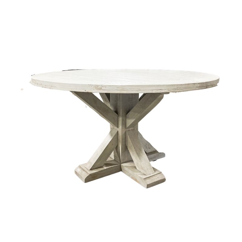 Rustic Stone Wash Round Dining Table