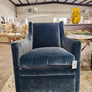 Blue Velvet Swivel Glider Chair